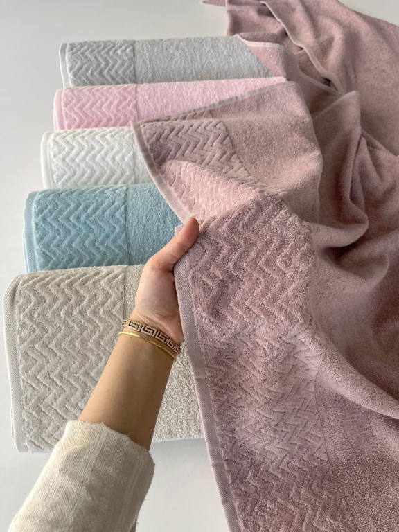 90x150 MYSOFT ZİKZAK BANYO HAVLUSU