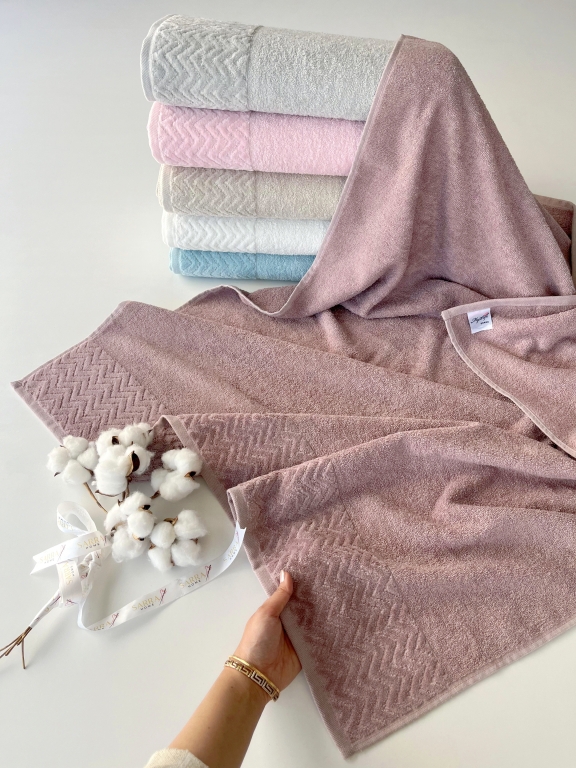 90x150 MYSOFT ZİKZAK BANYO HAVLUSU