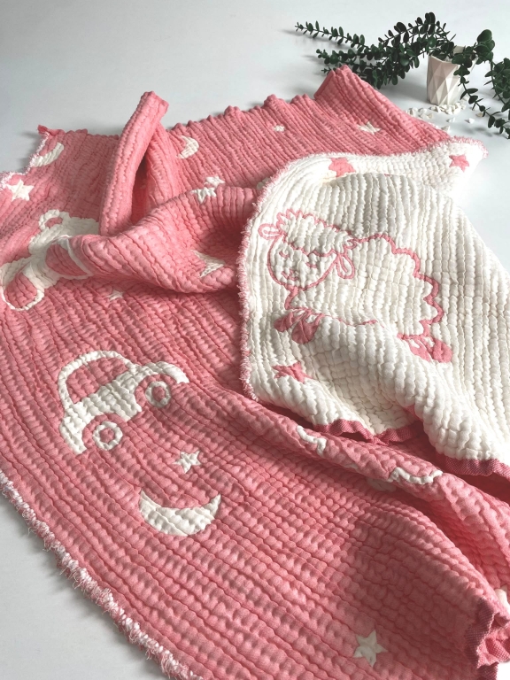 SARRA HOME DESENLİ MÜSLİN BEBEK ÖRTÜSÜ