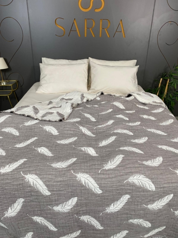 SARRA HOME ÇİFT KİŞİLİK MÜSLİN YATAK ÖRTÜSÜ - TÜY