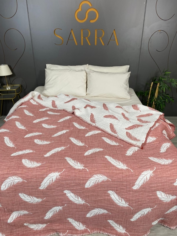 SARRA HOME ÇİFT KİŞİLİK MÜSLİN YATAK ÖRTÜSÜ - TÜY