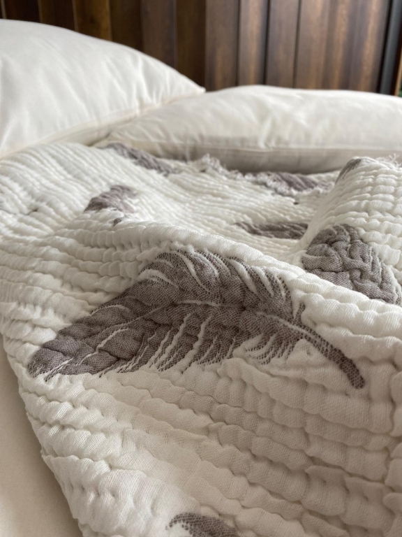 SARRA HOME ÇİFT KİŞİLİK MÜSLİN YATAK ÖRTÜSÜ - TÜY