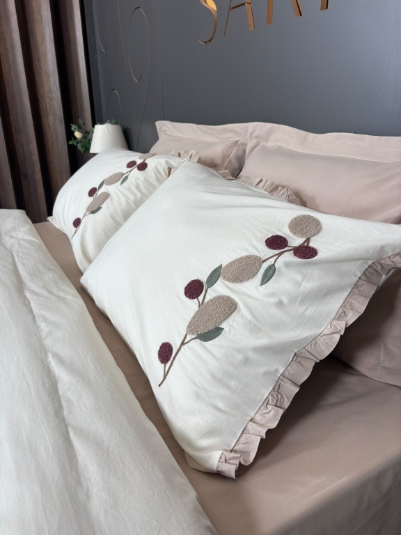 SARRA HOME PUF NAKIŞLI ÇİFT KİŞİLİK NEVRESİM TAKIMI