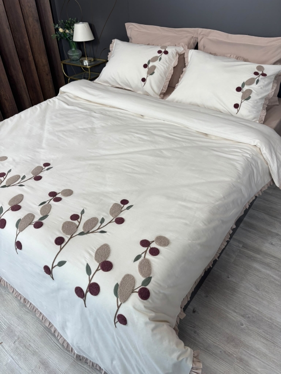 SARRA HOME PUF NAKIŞLI ÇİFT KİŞİLİK NEVRESİM TAKIMI