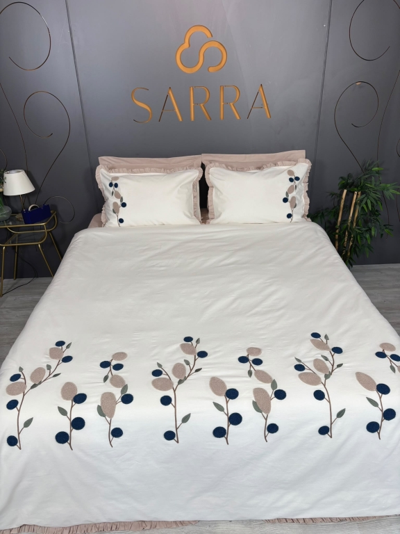 SARRA HOME PUF NAKIŞLI ÇİFT KİŞİLİK NEVRESİM TAKIMI