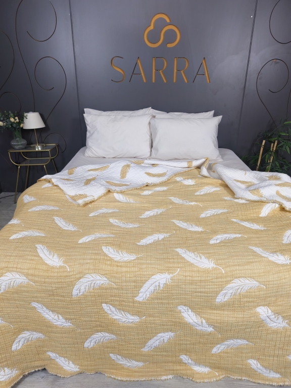 SARRA HOME ÇİFT KİŞİLİK MÜSLİN YATAK ÖRTÜSÜ - TÜY