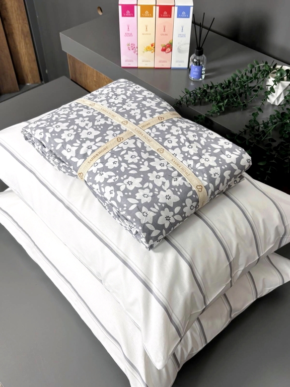 SARRA HOME ÇİFT KİŞİLİK POPLİN NEVRESİM TAKIMI - MENEKŞE