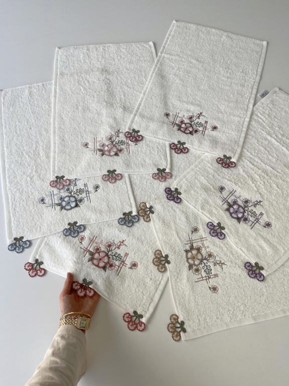 30x50 MYSOFT 6'LI 3D NAKIŞLI KÜPELİ HAVLU - BUKET