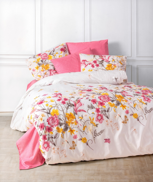 SARRA HOME ÇİFT KİŞİLİK LIGHT NEVRESİM TAKIMI - AUTUMN PEMBE