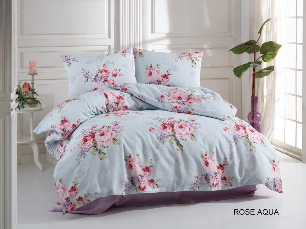 Z JOLLY HOME ÇİFT KİŞİLİK NEVRESİM TAKIMI - ROSE AQUA