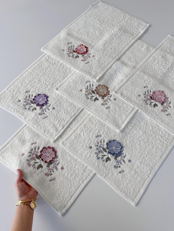 30x50 MYSOFT 6'LI 3D NAKIŞLI HAVLU - MENEKŞE