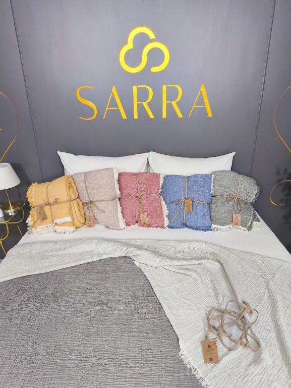 SARRA 220X240 ÇİFT KİŞİLİK MÜSLİN YATAK ÖRTÜSÜ