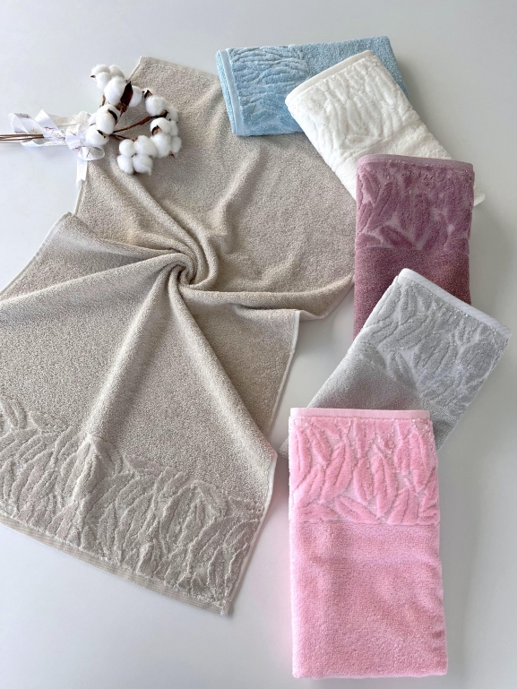 50X90 MYSOFT 6'LI RENKLİ HAVLU - YAPRAK