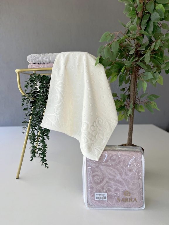 50x90 SARRA RENKLİ FİRUZE 3'LÜ HAVLU