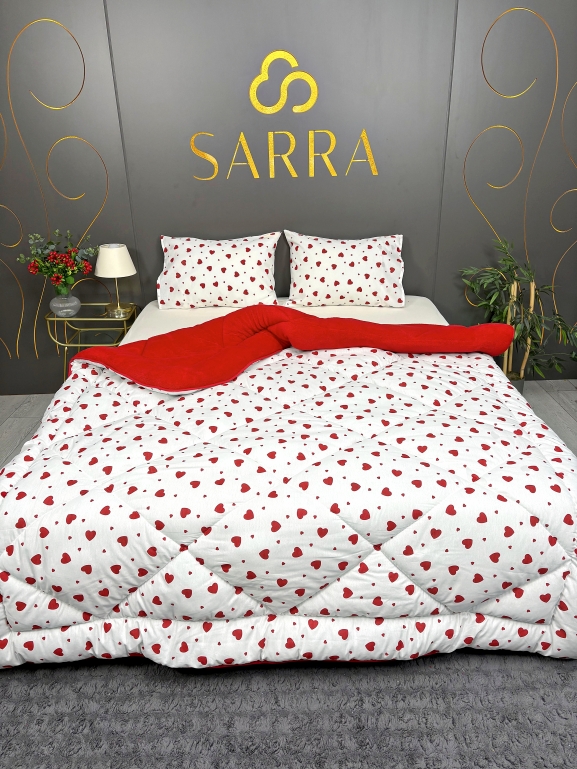 SARRA ÇİFT TARAFLI WELLSOFT YORGAN SETİ - KALP