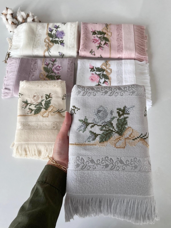 50x90 MYSOFT 6 LI NAKIŞLI HAVLU - FİYONK