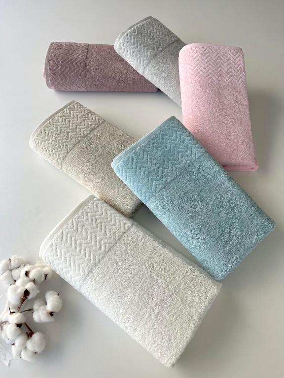 90x150 MYSOFT ZİKZAK BANYO HAVLUSU