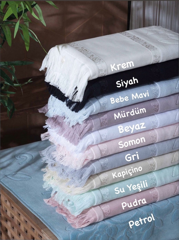 12'Lİ PAKET 30X50 SARRA ETAMİN SAÇAKLI HAVLU