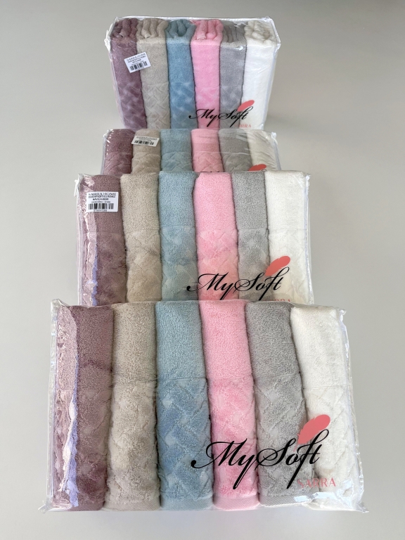 50X90 MYSOFT 6'LI RENKLİ HAVLU - HASIR