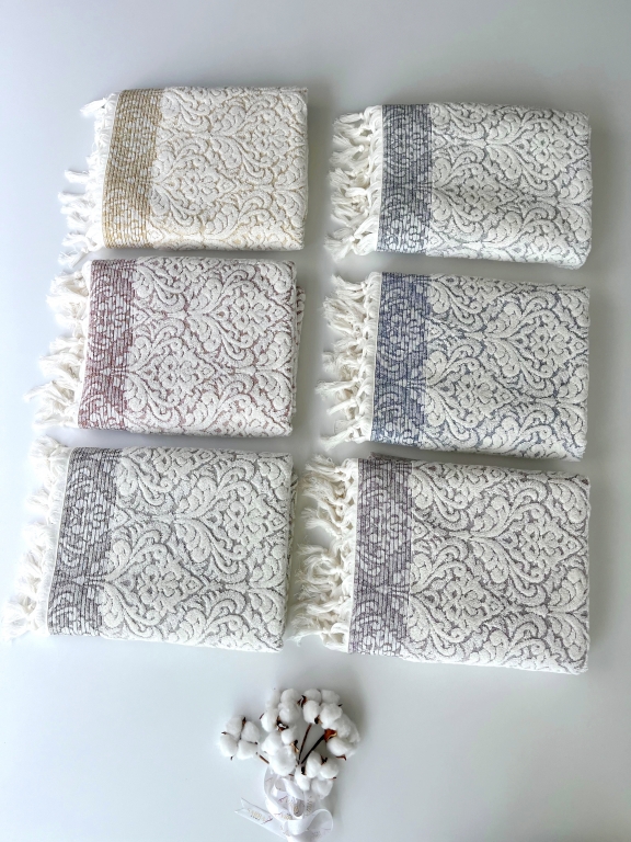 90X150 SARRA SARE BAĞLAMALI DAMASK BANYO HAVLUSU