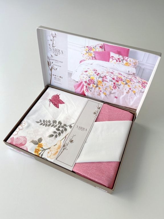 SARRA HOME ÇİFT KİŞİLİK LIGHT NEVRESİM TAKIMI - AUTUMN PEMBE