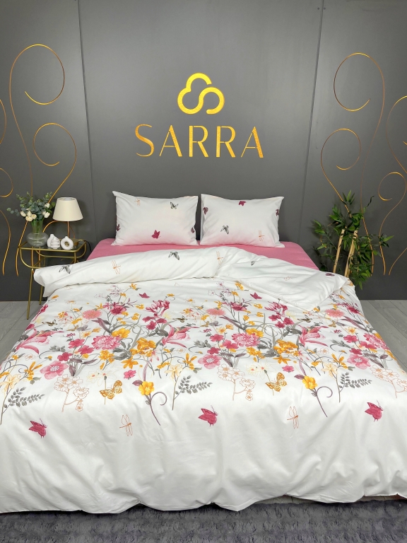 SARRA HOME ÇİFT KİŞİLİK LIGHT NEVRESİM TAKIMI - AUTUMN PEMBE