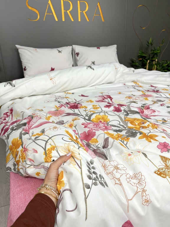 SARRA HOME ÇİFT KİŞİLİK LIGHT NEVRESİM TAKIMI - AUTUMN PEMBE