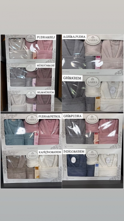 SARRA HOME ESRA AİLE BORNOZ SETİ