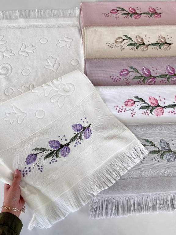 50x90 MYSOFT 6 LI NAKIŞLI HAVLU - LALE