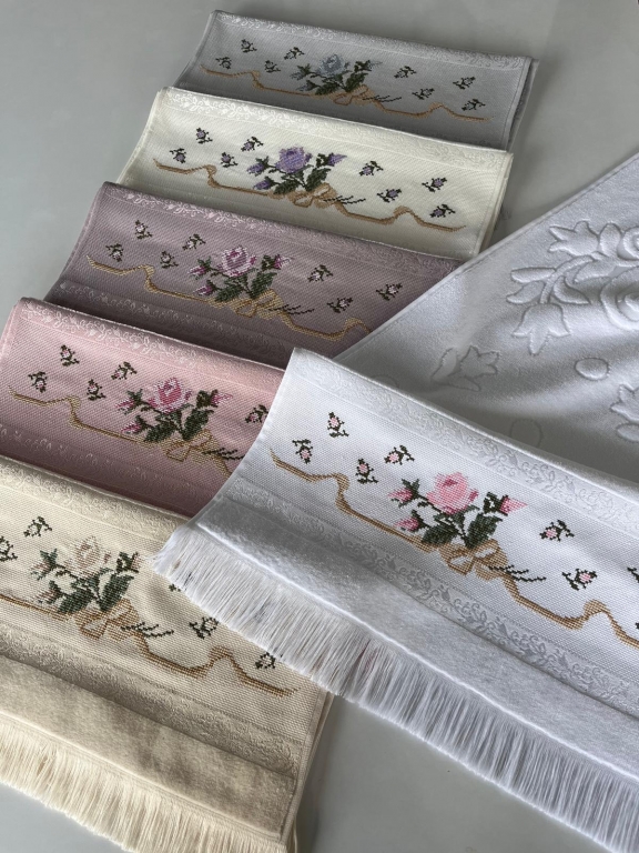 50x90 MYSOFT 6 LI NAKIŞLI HAVLU - FİYONK