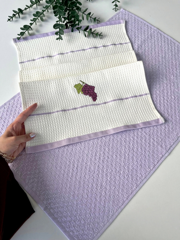 SARRA 40X60 2'Lİ NAKIŞLI KURULAMA BEZİ