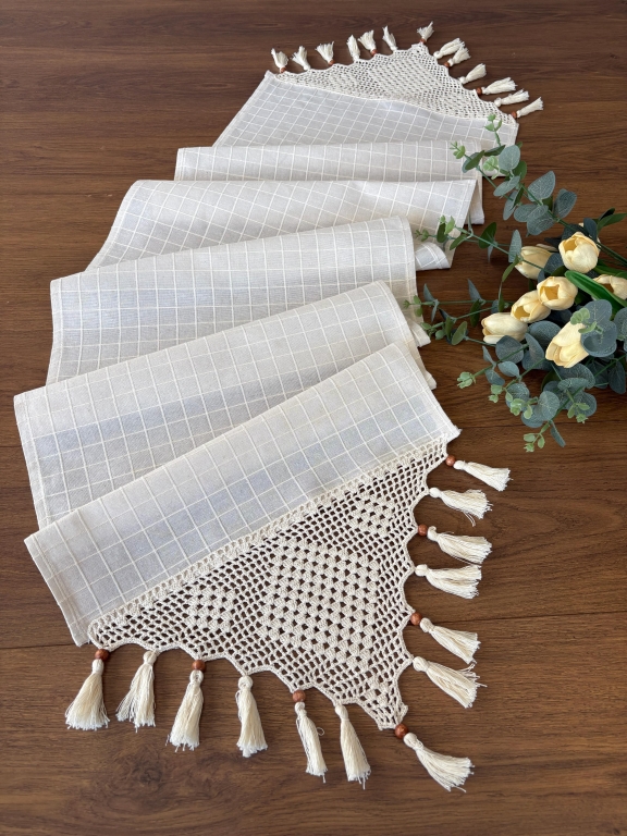 SARRA 40X190 NATURAL EL İŞİ DANTELLİ RANIR