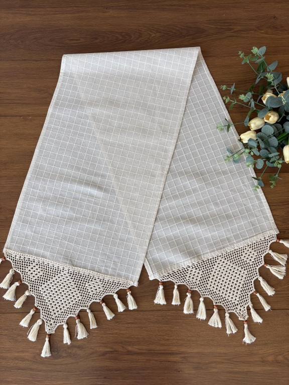 SARRA 40X190 NATURAL EL İŞİ DANTELLİ RANIR