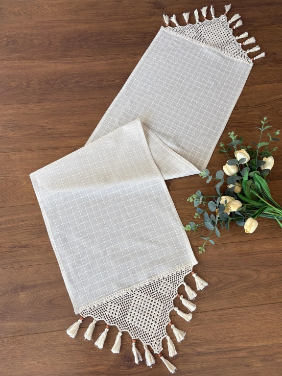 SARRA 40X190 NATURAL EL İŞİ DANTELLİ RANIR