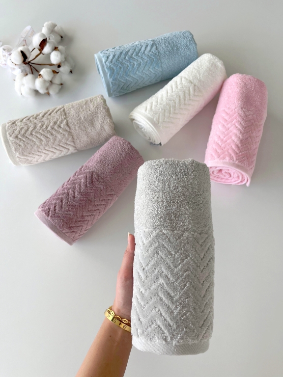 50X90 MYSOFT 6'LI RENKLİ HAVLU - ZİKZAK