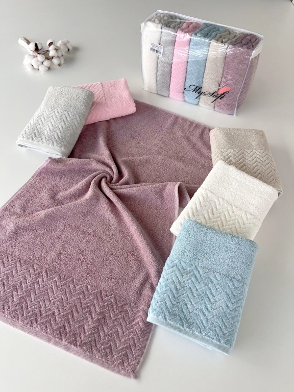 50X90 MYSOFT 6'LI RENKLİ HAVLU - ZİKZAK