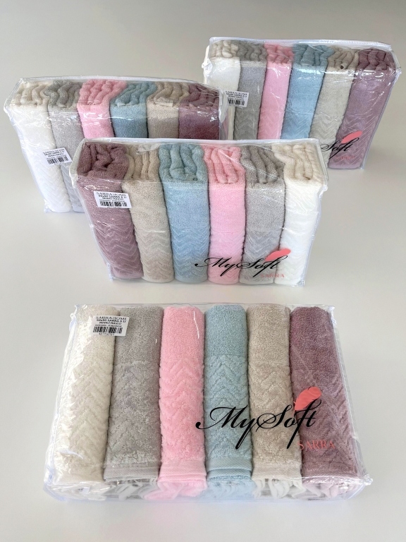 50X90 MYSOFT 6'LI RENKLİ HAVLU - ZİKZAK