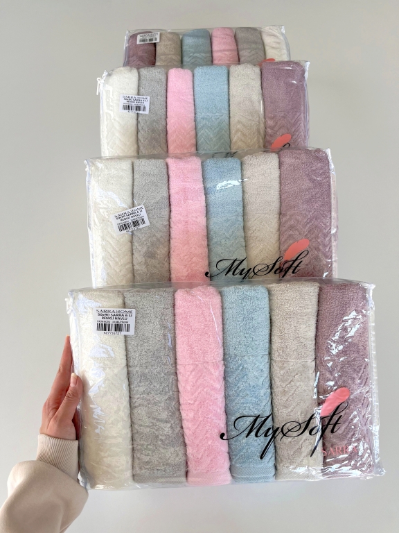 50X90 MYSOFT 6'LI RENKLİ HAVLU - ZİKZAK