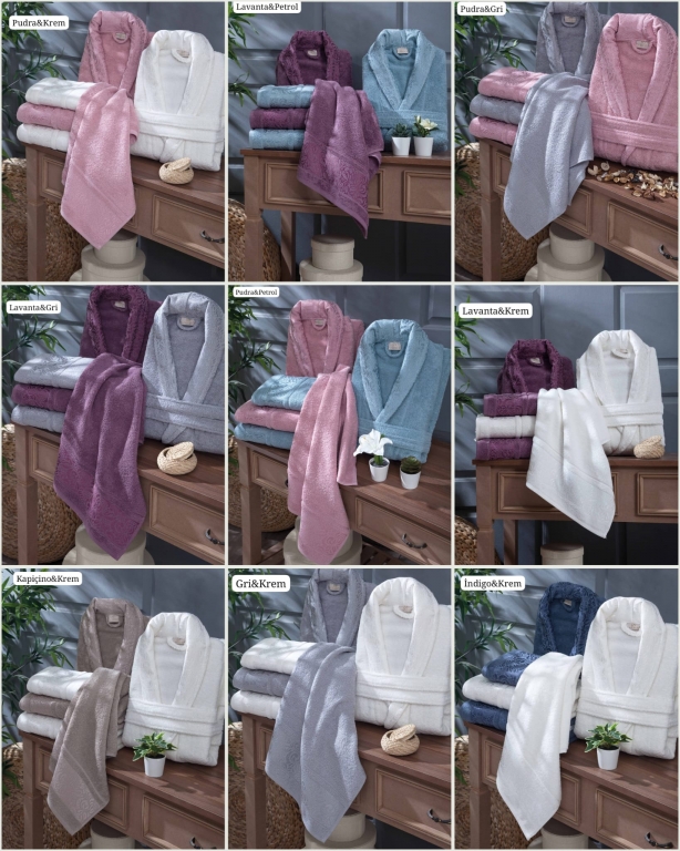 SARRA HOME ESRA AİLE BORNOZ SETİ