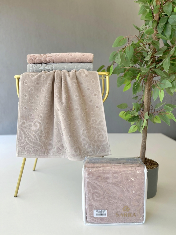 50x90 SARRA RENKLİ FİRUZE 3'LÜ HAVLU