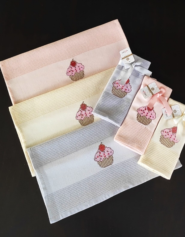 40X60 MYSOFT 6’LI RENKLİ KURULAMA BEZİ - CUPCAKE