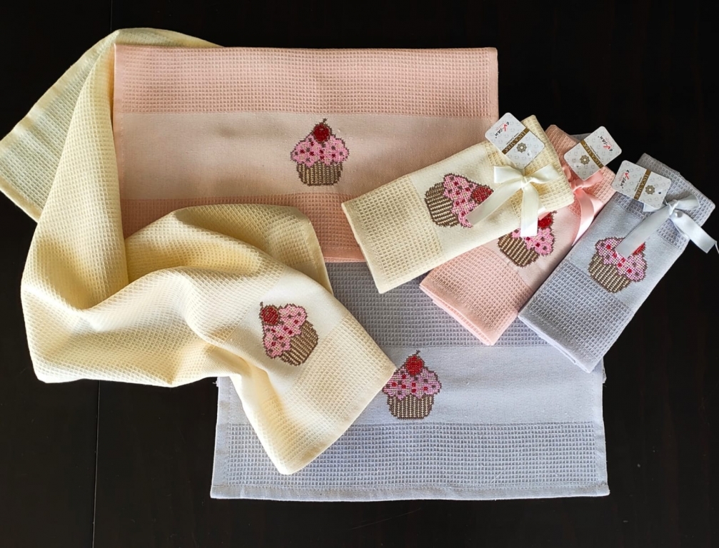 40X60 MYSOFT 6’LI RENKLİ KURULAMA BEZİ - CUPCAKE