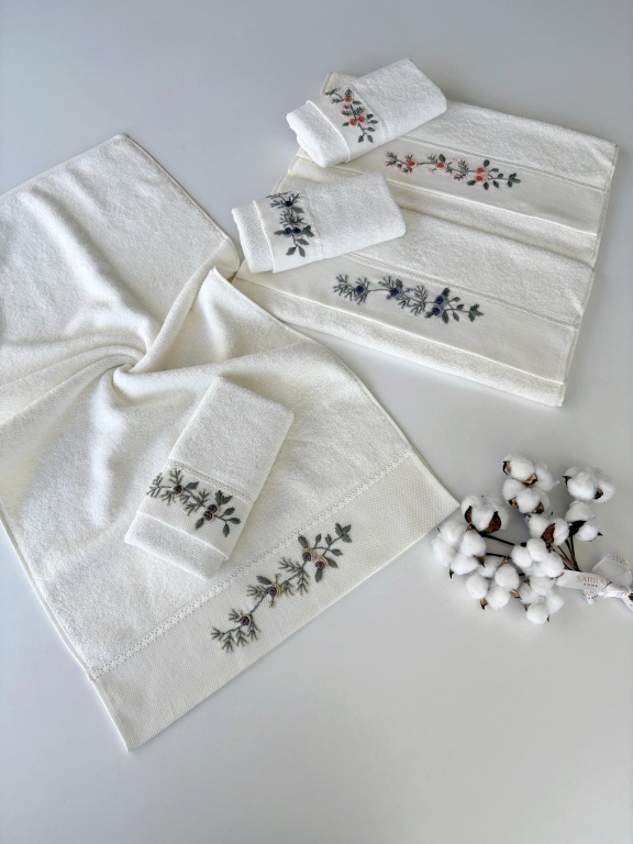 SARRA KAPAMA 2'Lİ ROKOKO NAKIŞLI HAVLU - GÜL