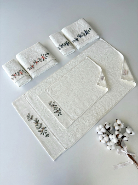 SARRA KAPAMA 2'Lİ ROKOKO NAKIŞLI HAVLU - GÜL