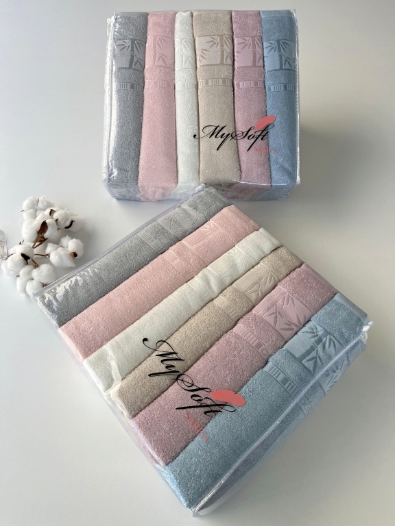 MYSOFT 90X150  6'LI PVC BAMBU HAVLU