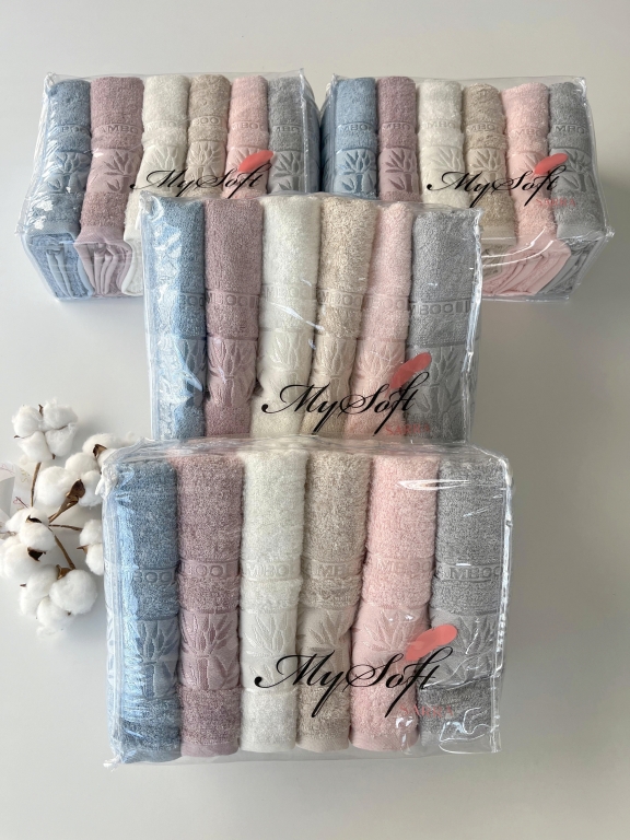 MYSOFT 50X90 6'LI PVC BAMBU HAVLU