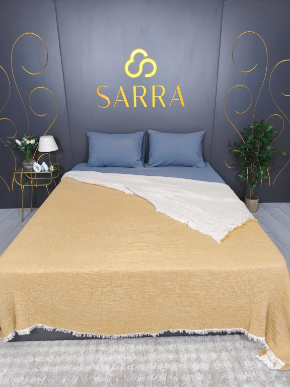 SARRA 220X240 ÇİFT KİŞİLİK MÜSLİN YATAK ÖRTÜSÜ