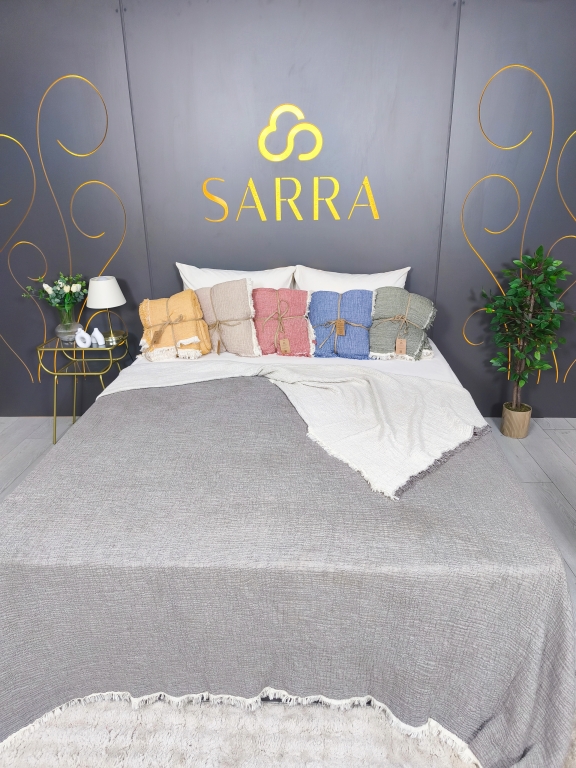 SARRA 220X240 ÇİFT KİŞİLİK MÜSLİN YATAK ÖRTÜSÜ