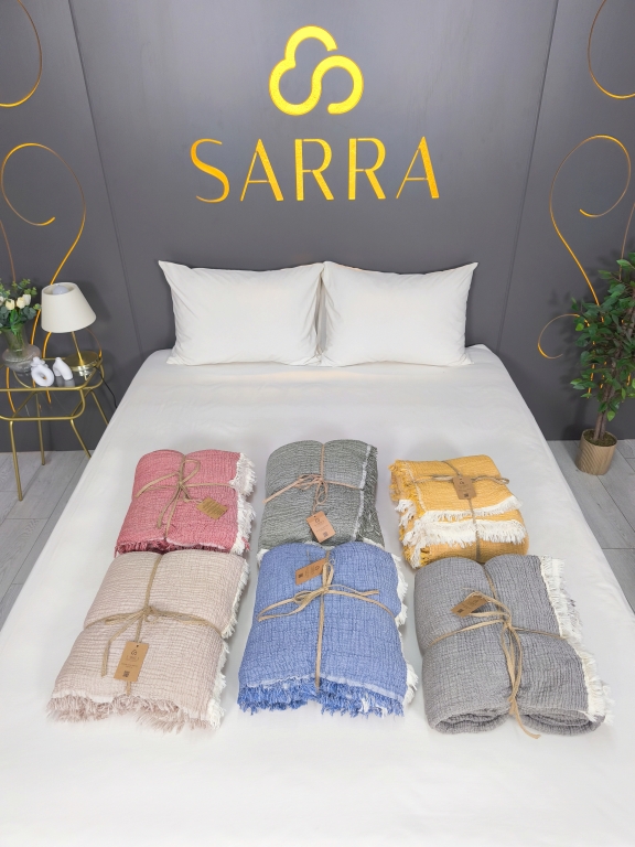 SARRA 160X240 TEK KİŞİLİK MÜSLİN YATAK ÖRTÜSÜ
