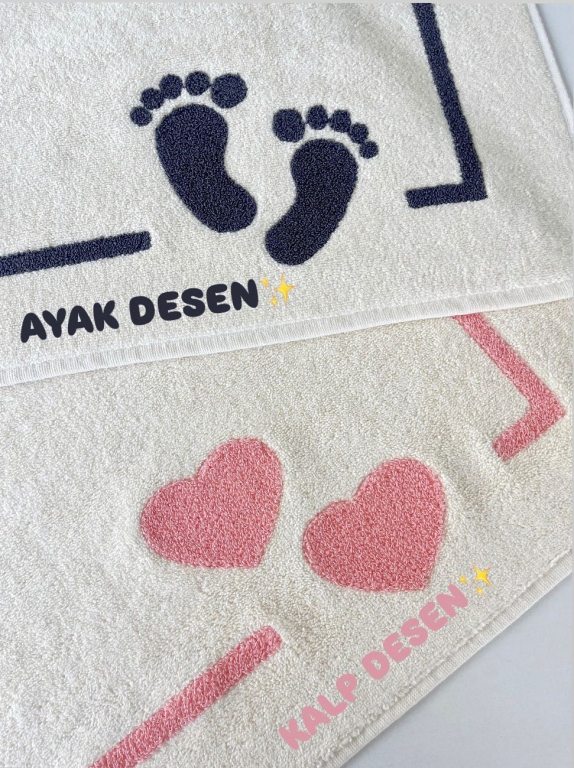 MYSOFT PUNCH NAKIŞLI AYAK HAVLUSU